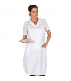 DELANTAL SARGA BLANCO ACABADO BIES 80X54 CM