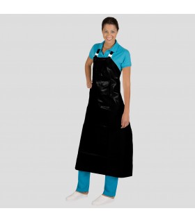 DELANTAL POLIURETANO NEGRO TERMOSELLADO ANDREW 115X90 CM
