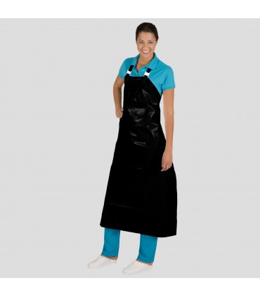 DELANTAL POLIURETANO NEGRO TERMOSELLADO ANDREW 115X90 CM