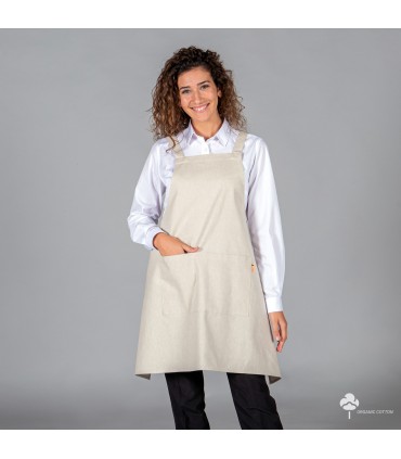 DELANTAL CON PETO TEJIDO ORGANICO 76X92 CM