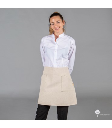 DELANTAL SIN PETO ESTERILLA TEJIDO ORGANICO 45X68 CM MARFIL