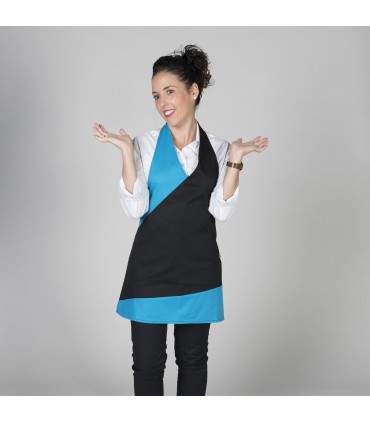 DELANTAL BISTRO COMBINADO EN BURDEOS 80X65 CM