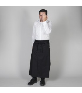 DELANTAL FRANCES ABIERTO SARGA POLIESTER NEGRO