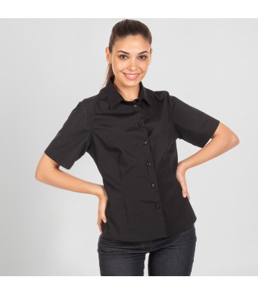 BLUSA MUJER M/C POP. NEGRO "REDLINE"