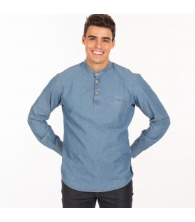 CAMISA HOMBRE ROMEO SLIM FIT TEJANO INDIGO LAVADO
