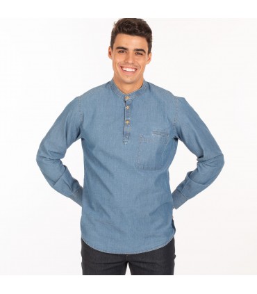 CAMISA HOMBRE ROMEO SLIM FIT TEJANO INDIGO LAVADO