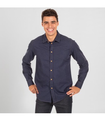 CAMISA HOMBRE FLAVIO SLIM FIT MARINO JASPEADO
