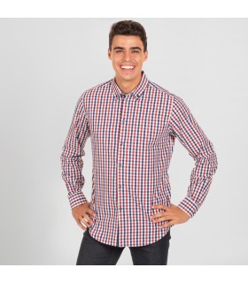 CAMISA HOMBRE VICENZO SLIM FIT VICHY CUADRO