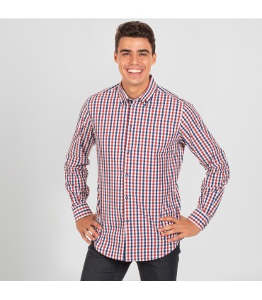 CAMISA HOMBRE VICENZO SLIM FIT VICHY CUADRO