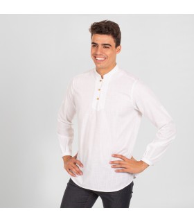 CAMISA HOMBRE DANTE SLIM FIT FALSO LINO BLANCO