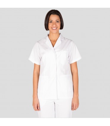 BATA MUJER CORTA SARGA BLANCA M/C