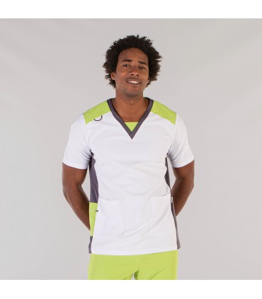 BLUSA HOMBRE AITOR ELASTIK BLANCO COMBINADA PISTACHO