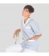 BLUSA SANITARIO PICO VICHY CELESTE R.A. COMBI BCO