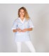 BLUSA SANITARIO PICO BOTON COMBINADA VICHY