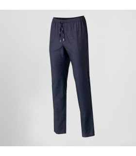 PANTALON UNISEX CON CORDON CHAMBRAY ROMBOS GRIS MARENGO