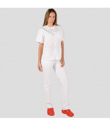 CONJUNTO UNISEX ABOTONADO SARGA BLANCA