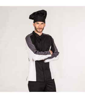 CHAQUETA COCINA HOMBRE MORFEO NEGRA