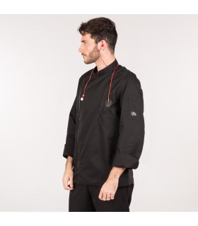 CHAQUETA COCINA HOMBRE FOBOS NEGRA