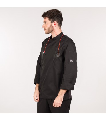 CHAQUETA COCINA HOMBRE FOBOS NEGRA