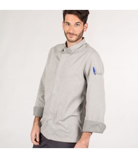 CHAQUETA COCINA HOMBRE GANIMEDES GRIS