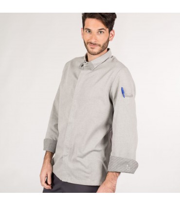 CHAQUETA COCINA HOMBRE GANIMEDES GRIS