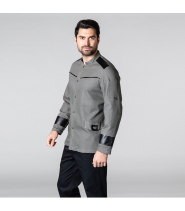 CHAQUETA COCINA HOMBRE VARGAS GRIS