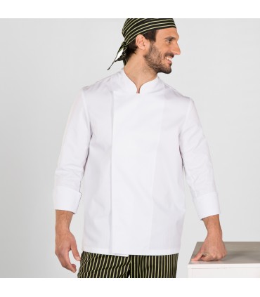 CHAQUETA COCINERO BCA M/L VELCRO