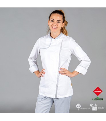 CHAQUETA COCINA MUJER ANAYA TEJIDO RECICLADO Y ORGANICO KLOPMAN BIES