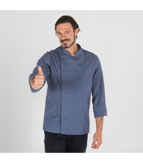 CHAQUETA COCINA UNISEX ALCARAZ AZUL INDIGO PUNTEADO