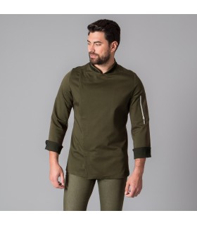 CHAQUETA COCINA UNISEX DURAN VERDE CAQUI