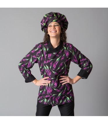 CHAQUETA COCINA UNISEX BERENJENAS