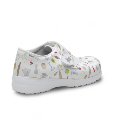 ZAPATOS FELIZ CAMINAR ATOM HOSTELERIA BLANCO