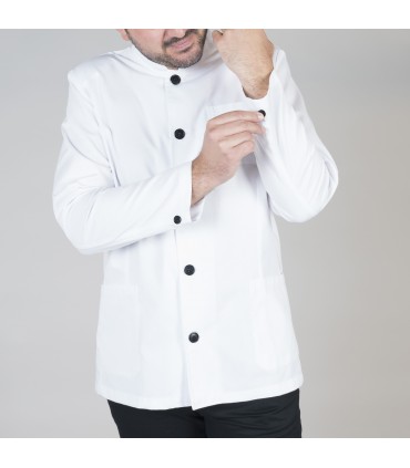 CHAQUETA HOMBRE CUELLO MAO BLANCA