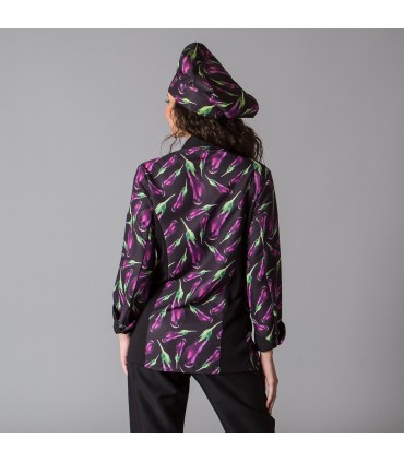 CHAQUETA COCINA UNISEX BERENJENAS
