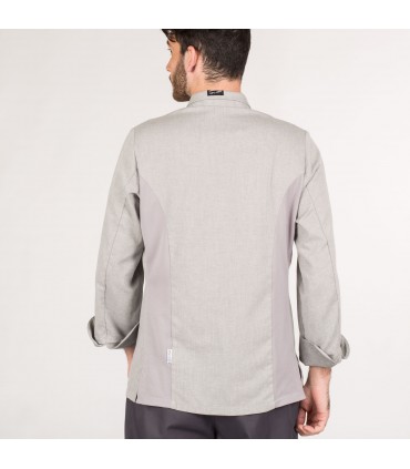 CHAQUETA COCINA HOMBRE GANIMEDES GRIS