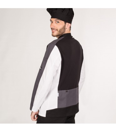 CHAQUETA COCINA HOMBRE MORFEO NEGRA