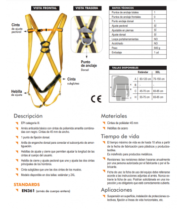 ELBRUS 50R, kit con arnés 80050+ 80108 regulable+80124