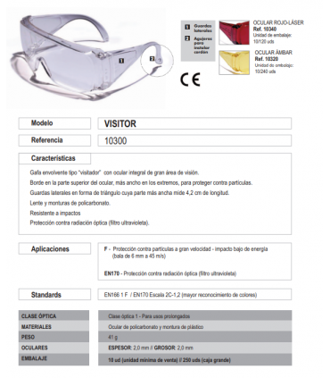 VISITOR, gafa universal ocular claro, 1F