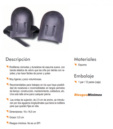 FOAMY, rodilleras de espuma ajustables talla única