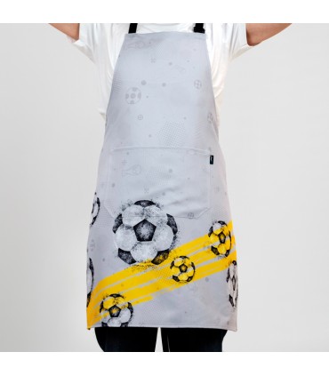 DELANTAL CON PETO FUTBOL NEGRO