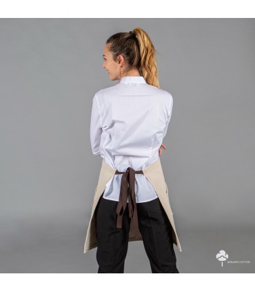 DELANTAL SIN PETO ESTERILLA TEJIDO ORGANICO 45X68 CM MARFIL