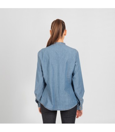 CAMISA MUJER JULIETTA TEJANO INDIGO LAVADO
