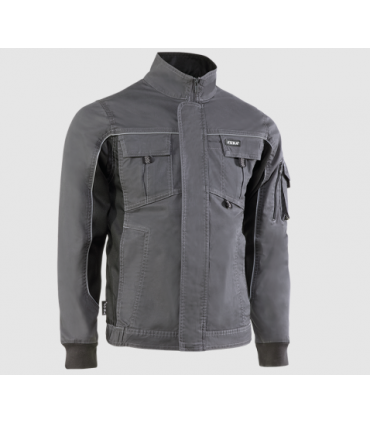 Chaqueta multibolsillos elástica bicolor con triple costura