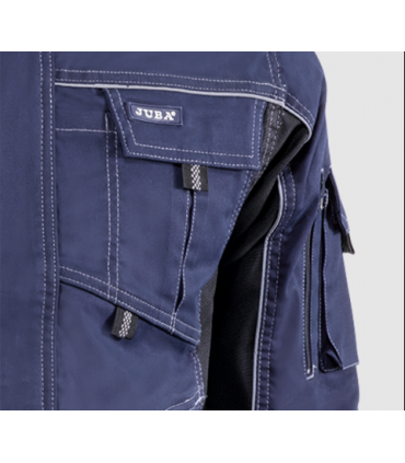 Chaqueta multibolsillos elástica bicolor con triple costura