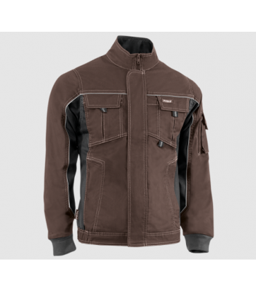 Chaqueta multibolsillos elástica bicolor con triple costura