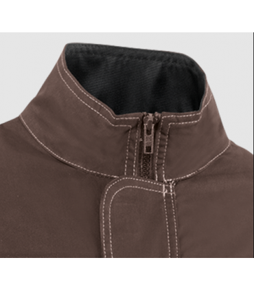 Chaqueta multibolsillos elástica bicolor con triple costura