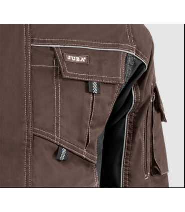 Chaqueta multibolsillos elástica bicolor con triple costura