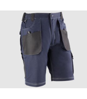 Pantalón elástico multibolsillos con triple costura Neg/Marino
