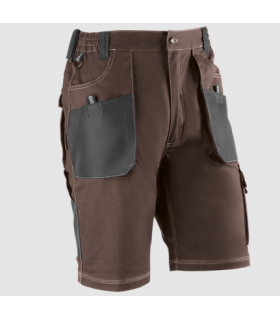Pantalón elástico multibolsillos con triple costura Marrón/Neg