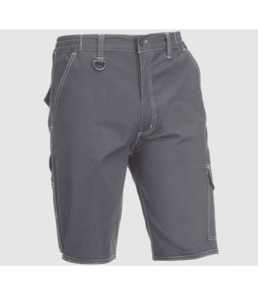 Pantalón elástico multibolsillos con triple costura Gris